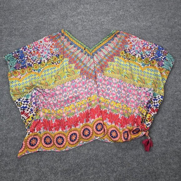 Ruby Yaya Kaftan Womens Large Multicolor‎ Boho Tassel Embellished Top Festival - Picture 11 of 14